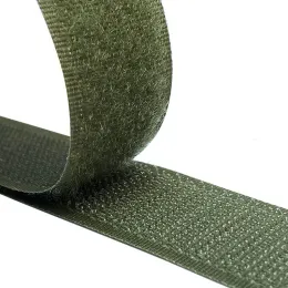 5m/25m Comprimento do exército Green Hook Loop Fisage Tape Magic para pano de pano de saco adesivos de remendo acessórios de costura DIY 2-5cm W