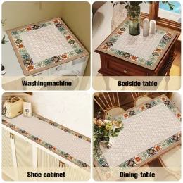 Anti-Slip-PVC-Tischabdeckung Staubdichtes Blumendruck Tischdecke Dekor Beschützer Tischtuch Einfacher Stil Tischbezüge NAPPE NAPPE