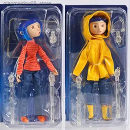 Action Toy Figures Neca Coraline randig skjorta/gul regnrock 7 ABS/PVC Action Mönster Toy Doll