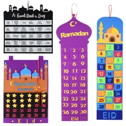 Conto alla rovescia del Ramadan ha sentito il calendario con tascape 30 stelle Eid Mubarak decorazione per la casa del partito musulmano islamico Eid al Adha Kids Regali 240403