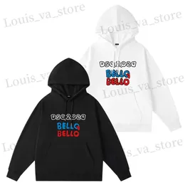 Herren Hoodies Sweatshirts Winter Hoodies Herren warm lässiger loser loser Buchstaben Baumwollhaube Sweatshirt mit Cap Hip Hop Unisex Hood Pullpver Pullover DT603 T240411