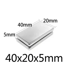 40x20x2 40x20x3 40x20x4 40x20x5 N35 NdFeB Block Neodymium 40x20 Magnet Super Strong Permanent Magnetic Bar Search magnets