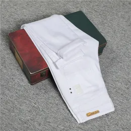 Mens Spring Summer Autumn White Jeans Fashion Casual Classic Stile Slim Fit Trousers Maschio Brand Pantaloni per allungamenti avanzati109 240411