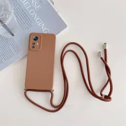 Xiaomi12 t crossbody lanyard fodral för xiaomi mi 12t pro 12 11 Lite 5g ne 11i 10t 11t 10 sladd silikon täckning xiomi 12x 12lite 5 g