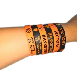Gelbe schwarze Basketball Sport elastischer Silikonarmbänder Neues Gummi alles mögliche Flagge Armband Armreifen Geschenke