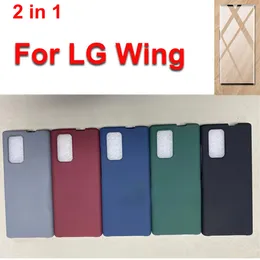 For LG Wing 5G Case LM-F100N Soft TPU Silicone Back Cover For LG Wing Shell With Screen Protector Tempered Glass Film