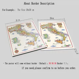 イタリアのヴィンテージ地図のフードワインアドベンチャーポスターとプリントヨーロッパレトロキャンバスペインティングウォールアートピクチャーバーキッチンデコレーション