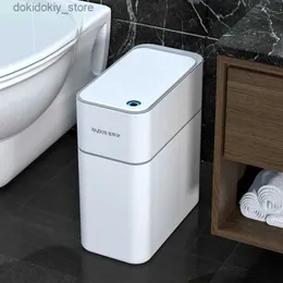 Avfallsbehållare 14L Smart Badrum Trash Can Automatic Bain Electronic Trash Can White Touchless M smart Sensor Arbae Bin Smart Home L49