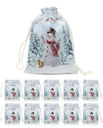 Dekoracje świąteczne zima Snowman Snowman Blue Gift Holders
