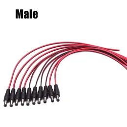 10PCS 28CM Female Male 18 AWG Jack Cable Adapter Plug Power Supply 5.5x2.1mm 12V DC Connectors for LED Strip Light CCTV Camera