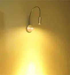 AC85265V 3W Luz de parede LED Luz mental flexível pescoço Spotlight Wall Montado de parede Branco ou branco quente com interruptor LAMP LIGAD LAMP5158551