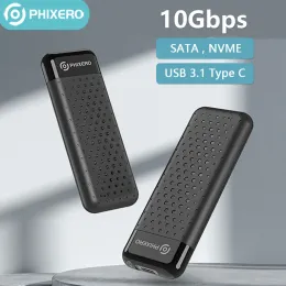 Enclosure PHIXERO M.2 NVMe Enclosure USB3.1 Gen2 10Gbps SSD NVMe M2 Case M 2 to USB Adapter Tool Free External Box for 2230 2242 2260 2280