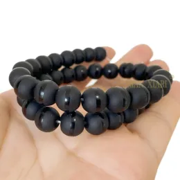 Mat Siyah Onyx Buda Boncuklar Tibet Mantra Oyma Mücevher Yapma Diy Bilezik Küpe Aksesuarları