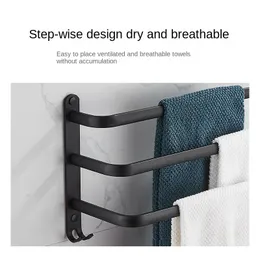 Livhil Bath Towel Bars Matte Black Bathroom 3-Tiers Ladder Towel