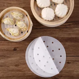 2024 50 Sheets of Round Baking Paper Steamed Paper Oven Barbecue Steamed Bun Paper Steamer Drawer Paper Non-sticky Oil-proof Shippinfor for