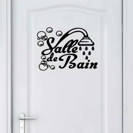 New Word Wall Sticker Diy Wallpaper para banheiro WC Door Decor Vinyl Art Decal