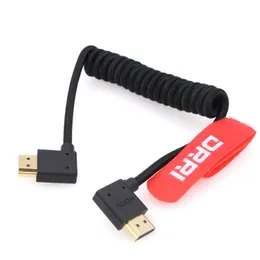 8k ângulo esquerdo HDMI para ângulo reto HDMI 2.1 Cabo enrolado de alta velocidade em alta velocidade para Z CAM, Câmera Panasonic Lumix S5i para Atomos