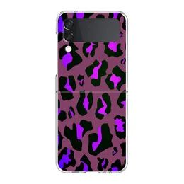 Color Panther Print Print Leopard Phone Case для Samsung Galaxy Z Flip 3 4 5 жесткая складная плата ПК для Samsung Z Flip3 Clear Cover