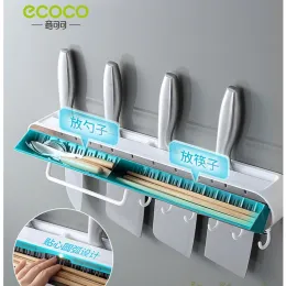 EcoCo Bıçak Tutucu Duvara Monte Mutfak Malzemeleri Bıçak Yemek çubuğu Kafesi Entegre Depolama Rafı Çok Fonksiyonlu Mutfak Depolama