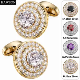 Cuff Links Hawson luxuosos de luxo para Mensmens Wedding French Dress Shirts Acessório-Envio gratuito Y240411