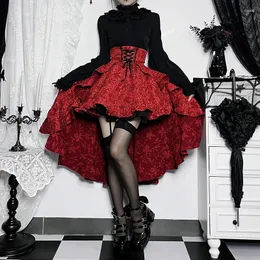 SKIRTS SALITA LOLITA SALIA LOLITA CAIL HIGH SALIRA PARA JACQUARD BANDAGE RED SKIR CURTO