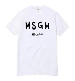 Coppia THE MASHITTURA DI MENO MSGM MIRWM COPPIA Lettera di marca estiva Trota stampata Topsinvella di cotone Casual Casualmente Tshirt Oneck Tshirt9976666