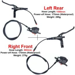 Electric Bike Power-off Hydraulic Disc Brake 4 Pistons Brake Caliper MTB E-Bike E Scooter Brake Oil Pressure 800/1550mm Hose