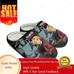 النعال Fullmetal Alchemist Home Cotton Men Women Edward Elric Plush Bedroom Nasual Att Warm Shoes Custom Thermal Clipper