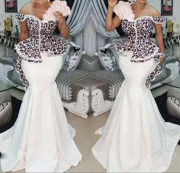 2019 Plus Size Africa Mermaid Prom Dress One Shoulder Lace Peplum Ruffles Aso Ebi Long Evening Dress Formal Wear Robe de Soiree Cu9249516