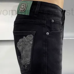 Jeans Designer de jeans Cotton Bullet Korean Edition Small Ft Slim Fit Black Jubq XMC0