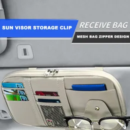Car Sun Visor Organizer Multi-Pocket Card Holder Organizer Storage Box Sunglasses Clip Stowing Tidying Car Storage Accessories