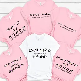 Women's T Shirts Friends Bridal Shower T-shirt Engagement Wedding Party Tshirt Team Bride Shirt Groom Mother Top Bachelorette Hen EVJF Tee