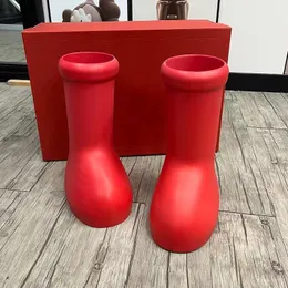 Big Boy Red Boots män kvinnor tjock botten non slip booties gummi plattform bootie mode astros pojke storlek med låda sko regn tillbehör storlek stövel designer stövlar svart