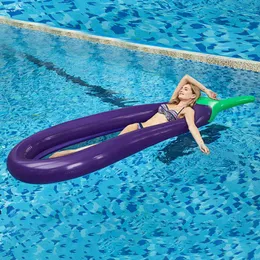 Free Swimming Inflatable Eggplant Pool Comfortable Floating Raft Air Mattresses Pool Toys Fun Summer Swimming Water Beach Toys