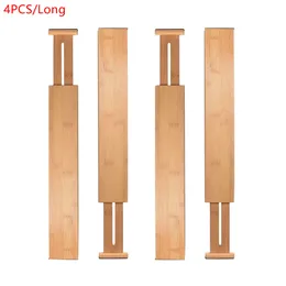 2/4pcs bambusowe dzielniki szuflady sypialni kuchennej szuflady do przechowywania regulowane rozdzielone dzielniki szafki do szafki szafki
