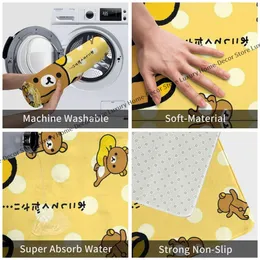 Rilakkuma Bear Schlafzimmer Mat Kawaii Fußmat Küche Teppich Balkon Teppich Hausdekoration