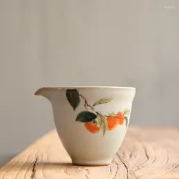 Cups Saucers PINNY 190ML Your Kiln Retro Porcelain Fair Ceramic Glaze Cha Hai Chinese Tea Cup Handpainted Persimmon Infusers