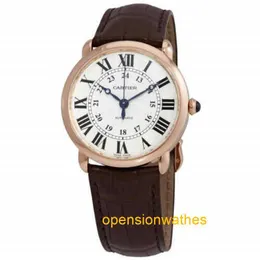 CT Classics Watches Luxury Wristwatch Carters Ronde 18kt Rose Gold Automatic Dial Brown Leather Mens Watch Original Logo FNSW