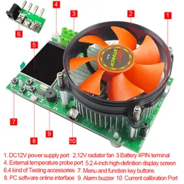 150 W 4-druty tester pojemności baterii 2,4-calowy ekran kolorów TFT Typ CNC Typ elektronicznego obciążenia Tester rozładowania z adapterem UE