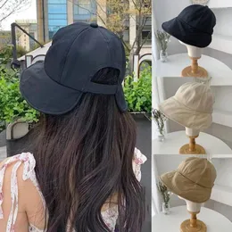Шляпа шляпы с широкими кражами ультрафиолетовой защита шляпа Шляпа Солнце ведро на открытом воздухе может связать летнюю складку Gorras para mujer