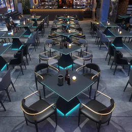 Moderne Luxus Counter Bar Table LED Center Cocktail Nacht Club Alkohol Bar Tisch High Pub Restaurant Mesa Alta Möbel WK50BT