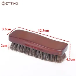 Fur Shoe Brush Natural Shine Polish Brush Wood Bristle Horse Hair Shoe Boot Brush Care Clean Multifunctional Leather Shoe Brush