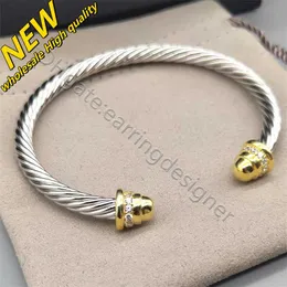 Twist Bracelet Luxury Designer Twisted Pearl Head Women Fashion Versatile Bracelets Jewelry Platinum Plated Wedding Gifts 5MM 4MM thick 6QXK