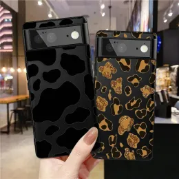 Caixa de impressão de leopardo para o Google Pixel 8 7Pro 7a 6a 6 6pro 5 5a 5g 4xl 4 3 3a 3axl 4a preto mole de silicone