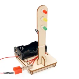STEM Wooden Collected Traffic Lights Puzzle Toys DIY STEM STEM TELUSTION TRAYEND MODEL