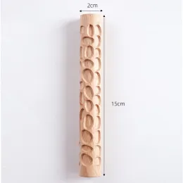 Hölzerne Textur Rolling Pin Keramik Keramikkunst geprägte Stangenblumenmuster Schlamm Rollen Reliefs DIY TONE BRÜFUNG