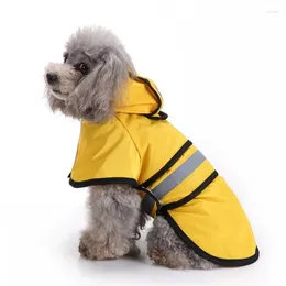 Dog Apparel Adjustable Pet Water Proof Clothes Rain Jacket Poncho Hoodies With Strip Reflective Lightweight Large Waterproof Raincoat