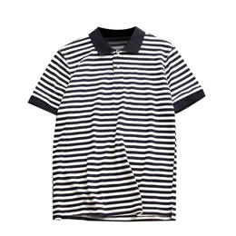 Shuang Sha Zhu di cool und atmungsaktives Meer Soul T-Shirt Frühling/Sommer Herrenmode Casual Stripe Kurzärmele Polo-Hemd Trendy Trendy