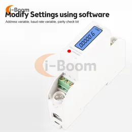 DDM18SD Single Phase Digital Energy Meter MODBUS-RTU Protocol Din Rail LCD Backlight kWh Current Voltage Power factor Meter