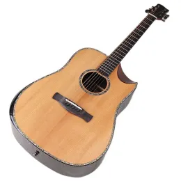 Cabos Guitarra acústica profissional Guitarra de 41 polegadas Spruce Wood 6 String Guitar Guitar High Gloss Color Natural com Radian Corner